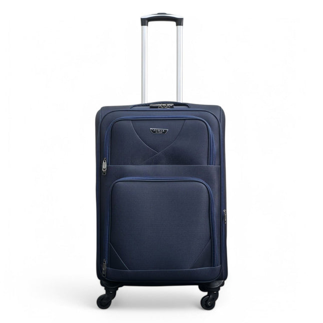 Soft Shell Lightweight Nylon Suitcase Set 4 Wheel Travel Case Holiday Bags