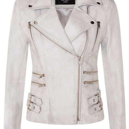 Womens Leather Brando Biker Jacket-Orlando