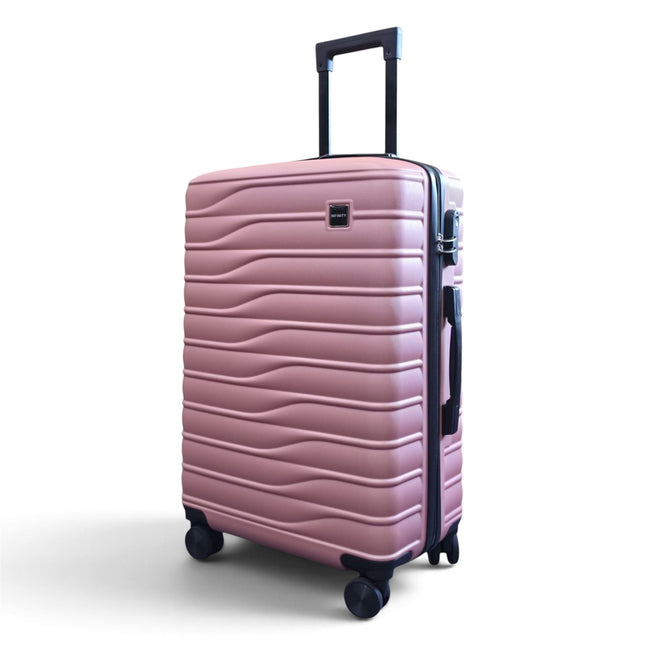 Hardshell Rose Gold Suitcase Set Robust 8 Wheel Luggage Cabin Case Bag