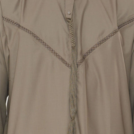 Men's Eid Beige Moroccan Thobe Robe Djellaba Ramadan Eid Jubba- HM10