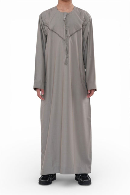 Kids Boys Eid Beige Moroccan Thobe Robe Djellaba Ramadan Eid Jubba- K-HM10