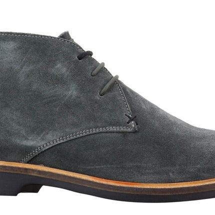 Mens Grey Suede Lace Up Chukka Boots