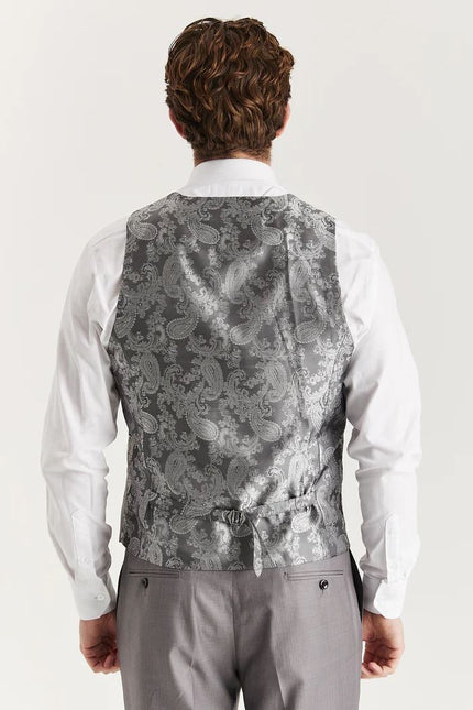 Men’s Grey Tailored Waistcoat Smart Formal Vest