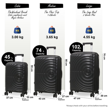 Expandable Hard Shell 8 Wheels Luggage Travel Cabin Suitcase Set