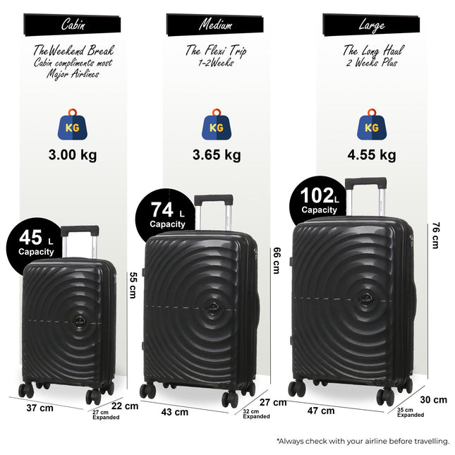 Expandable Hard Shell 8 Wheels Luggage Travel Cabin Suitcase Set