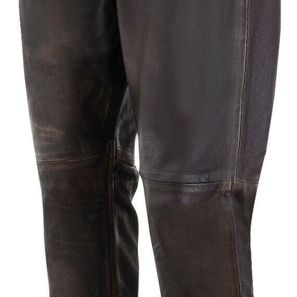 Mens  Leather Jogging Bottoms-Boston