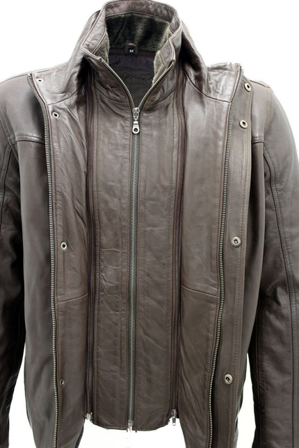 Mens Leather Mid Length Coat-Hanoi