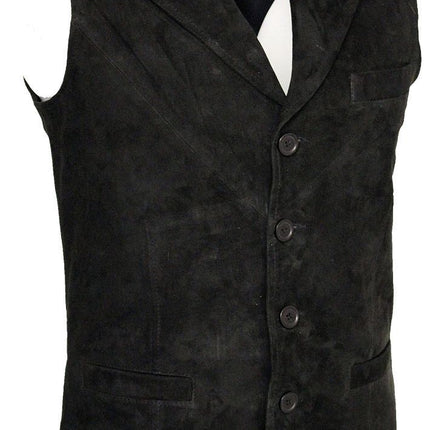 Mens Classic Smooth Goat Suede Leather Waistcoat-Exeter