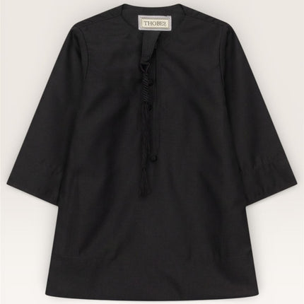 Baby Boys Ramadan Black Moroccan Thobe Robe Emirati Eid Jubba- B-TT001