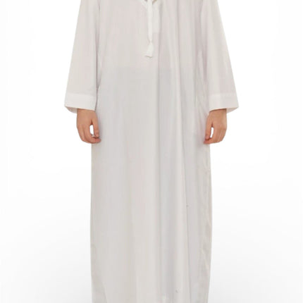 Men's Eid White Moroccan Thobe Robe Djellaba Ramadan Eid Jubba- HM10