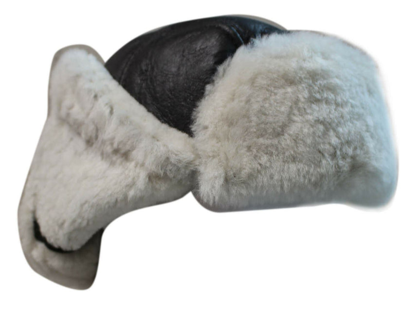 Men's B3 Brown Cream RAF Aviator Shearling Sheepskin WW2 Flying Hat
