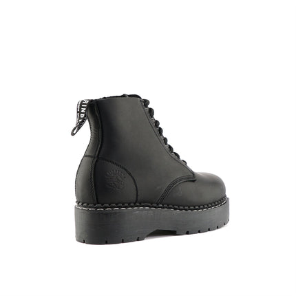 Grinders Unisex Black Chalie Acs Leather Ankle Casual Lace Up Boots