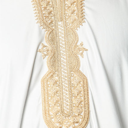 Men's White Moroccan Thobe Jubba Robe Eid Djellaba Gandoura