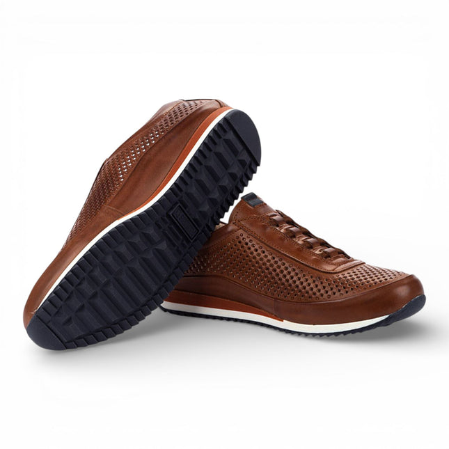 Pikolinos Men's Brown Leather Elastic Slip-on Sneaker Trainers Shoes - Liverpool