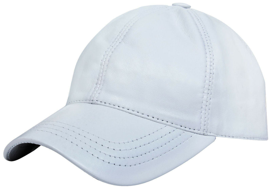 Unisex Real Nappa Leather Adjustable Golf Snapback Plain Baseball Cap Hat