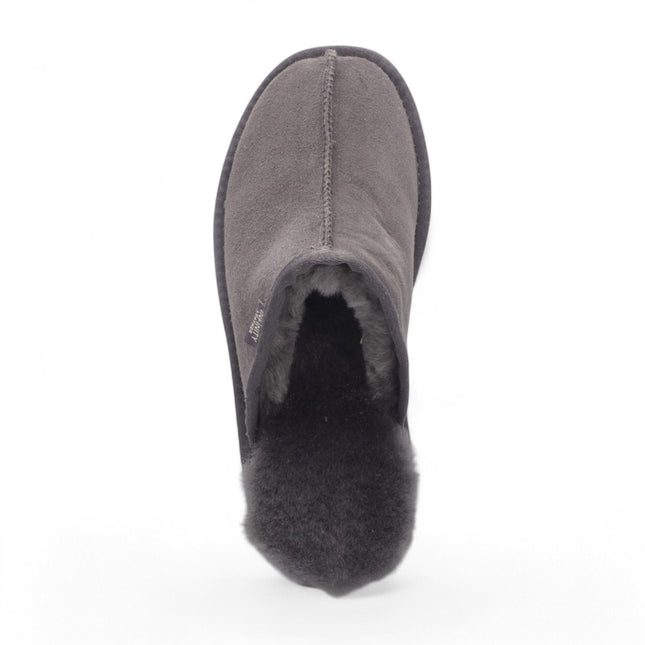 Men's Genuine Sheepskin Grey Suede Mule Winter Warm Non-Slip - Highland