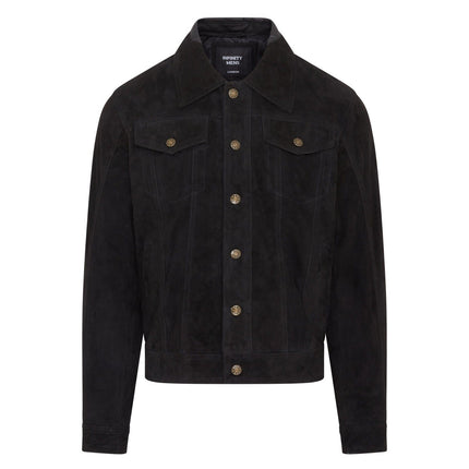 Mens Trucker Goat Suede Western Leather Jeans Jacket - Yangon