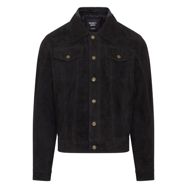 Mens Trucker Goat Suede Western Leather Jeans Jacket - Yangon