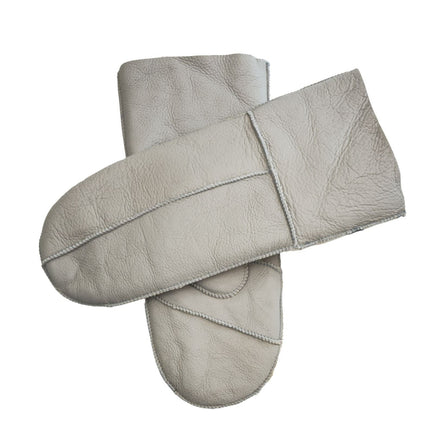 Infinity Leather Womens Grey Genuine Real Sheepskin Mittens Warm Gloves