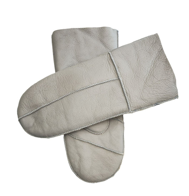 Infinity Leather Womens Grey Genuine Real Sheepskin Mittens Warm Gloves