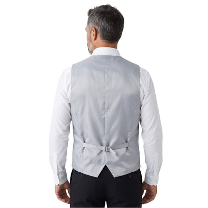 Men's Grey Paisley Floral 3 Piece Waistcoat Bow Tie Hankie Set - Robert