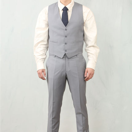 Men's Grey 3 Piece Formal Classic Prom Suit Workwear