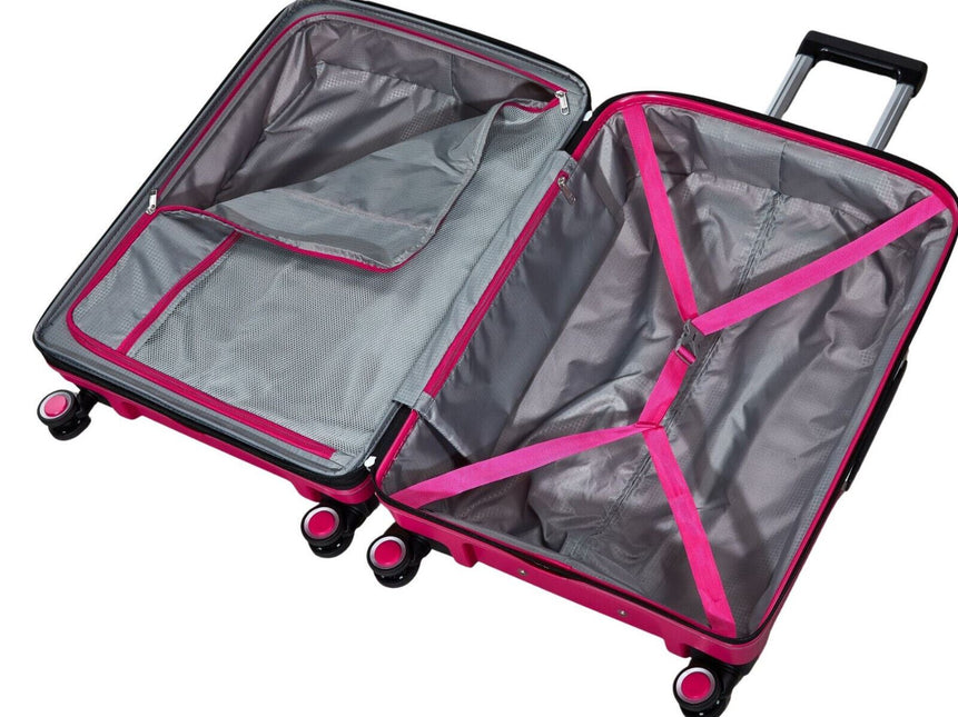 Hard Shell Classic Suitcase 8 Wheel Cabin Luggage Trolley Travel Bag