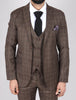 Mens IM2 Classic Plain Brown 3 Piece Suit