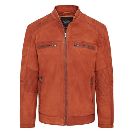 Mens Buff Leather Café Racer Biker Jacket - Jinan