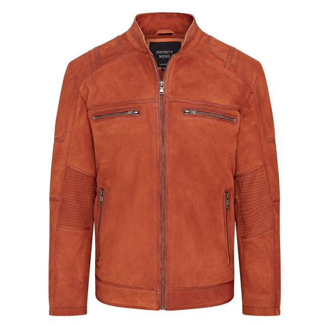 Mens Buff Leather Café Racer Biker Jacket - Jinan