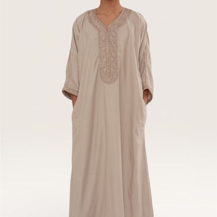 Kids Boys Salmon Moroccan Thobe Robe Djellaba Gandoura Eid Jubba- K-HM66