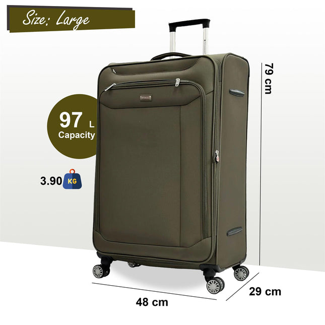 Soft Lightweight Dual 4 Wheel Suitcase Luggage
