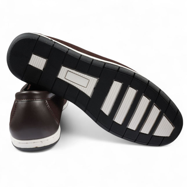 Men’s Brown Breathable Loafers Lightweight Slip-On