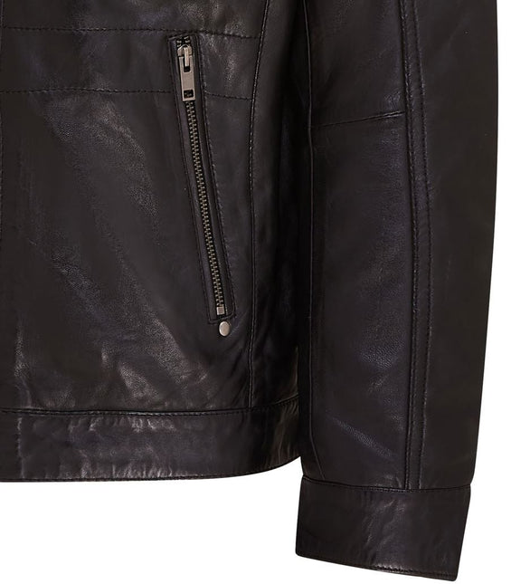 Mens Air Force Hooded Bomber Aviator Real Leather Flight Bomber Jacket