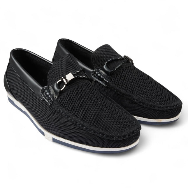 Men's Black Lightweight Mesh Slip-On Breathable Loafers