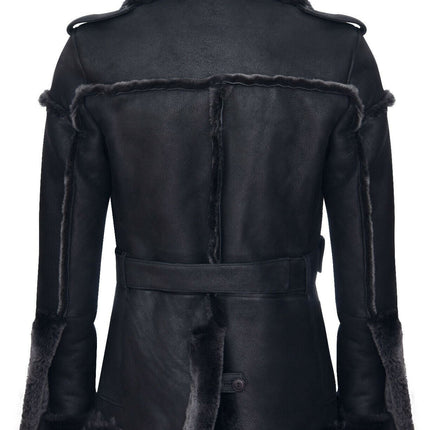 Mens Merino Sheepskin Suede Jacket with Tie Belt-Granada
