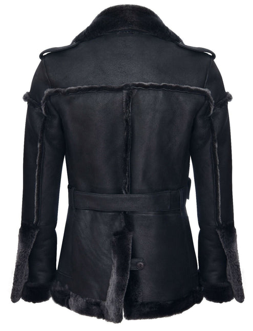 Mens Merino Sheepskin Suede Jacket with Tie Belt-Granada
