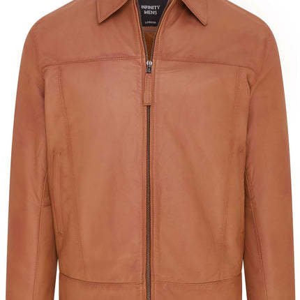 Mens Retro 100% Nappa Leather Harington Biker Jacket