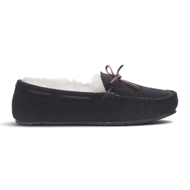 Men’s Brown Genuine Sheepskin Moccasin Winter Slippers - Flint
