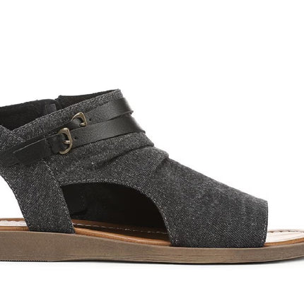 Blowfish Malibu Women's Charcoal Strappy Low Wedge Sandals - Denver