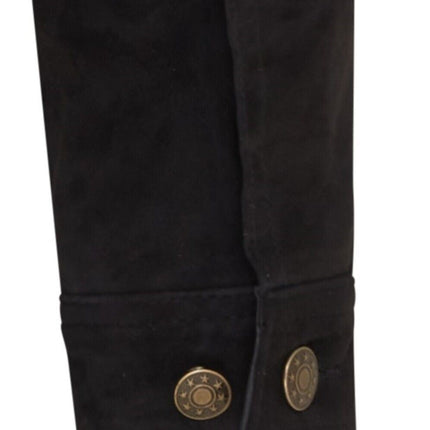 Mens Trucker Goat Suede Western Leather Jeans Jacket - Yangon