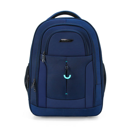 17" Blue Wheeled Laptop Backpack 1680D + PU 2 Wheel Trolley Rucksack