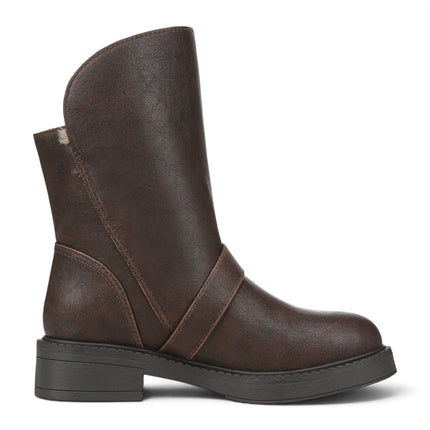 Blowfish Malibu Women's Brown Faux Leather Winter Biker Boots - Venice-Cozy