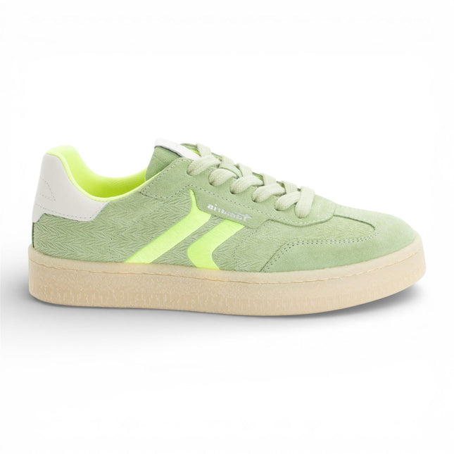 Tamaris Women's Green Leather Neon Stripes Trainers Sneaker Shoes