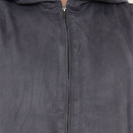 Men's Hooded Eid Grey Moroccan Jubba Robe Ramadan Eid Thobe - HM12
