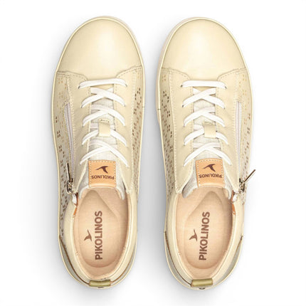 Pikolinos Women’s Apple Green Leather Lace Up Zip Trainer Sneaker Shoes - Vigo