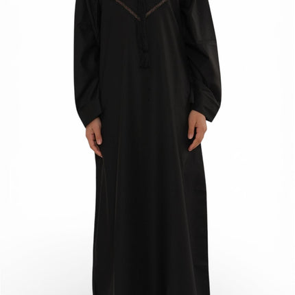 Kids Boys Eid Black Moroccan Thobe Robe Djellaba Ramadan Eid Jubba- K-HM10