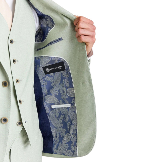 Men's Sage Green Tailored Fit Formal Blazer Jacket - Belmount