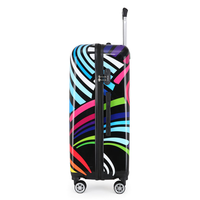 Hardside Shell Suitcase Set Hearts Print Luggage Lightweight Cabin Travel Bag