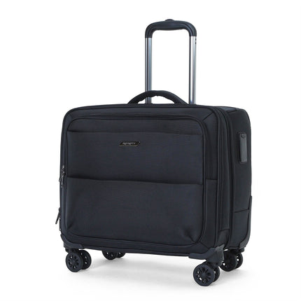 18" Black Wheeled Laptop Briefcase 1680D Polyester 4 Wheel Business Bag